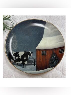 (UT) FRANKLIN MINT • “Barnyard Christmas” Collectors Plate